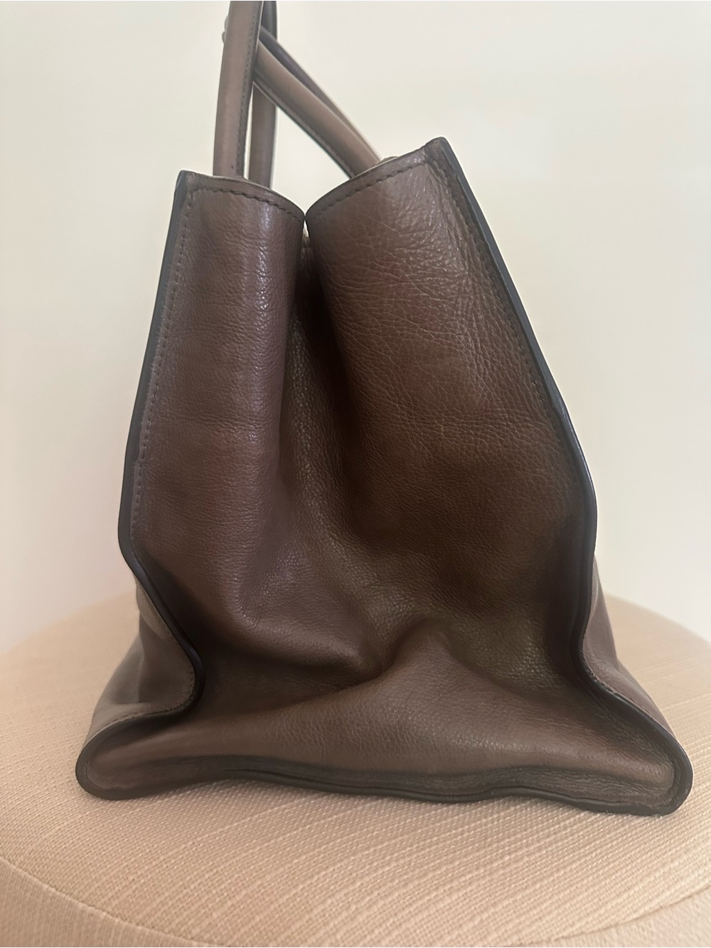 Prada GLACE’CALF Leather Tote with Double Handles - Gray - Picture 5 of 13